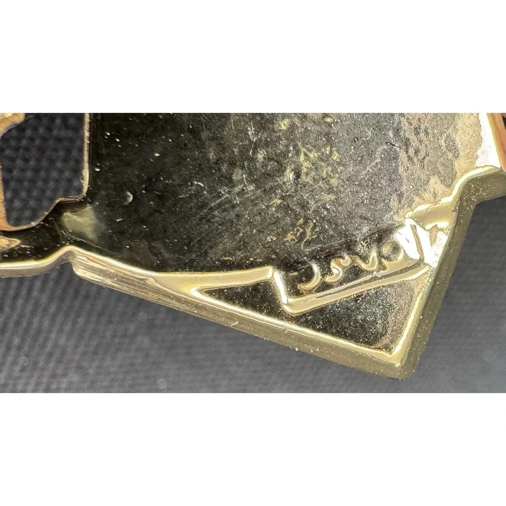 AJC American Jewelry Company Vintage Gold Tone Eat Sleep Shop Novelty Brooch